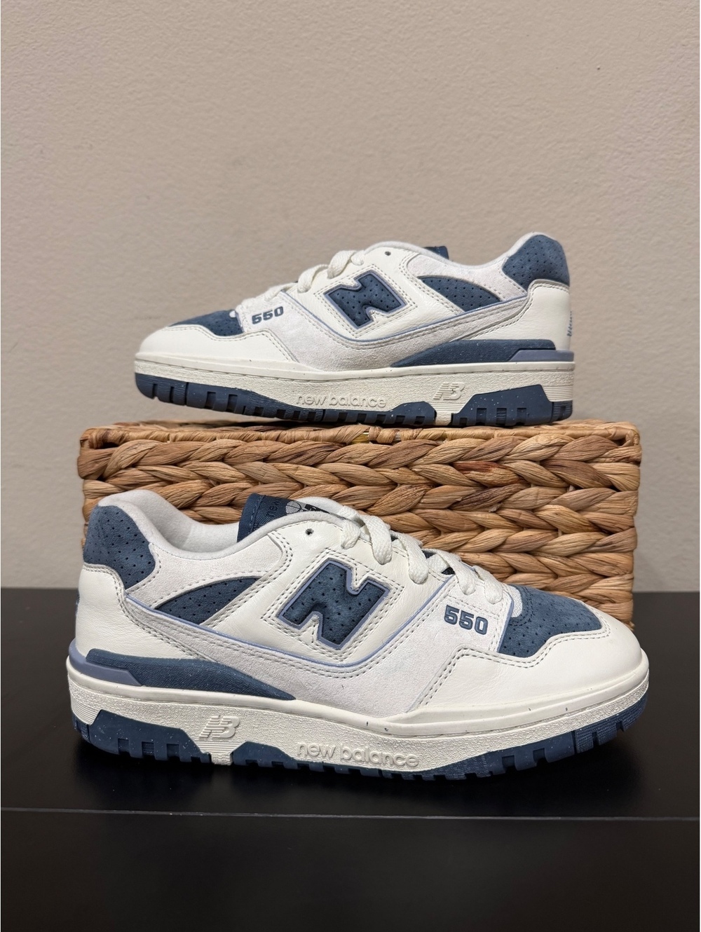 Size 7 - *SAMPLE* New Balance Women’s 550 “Sea Salt Navy”